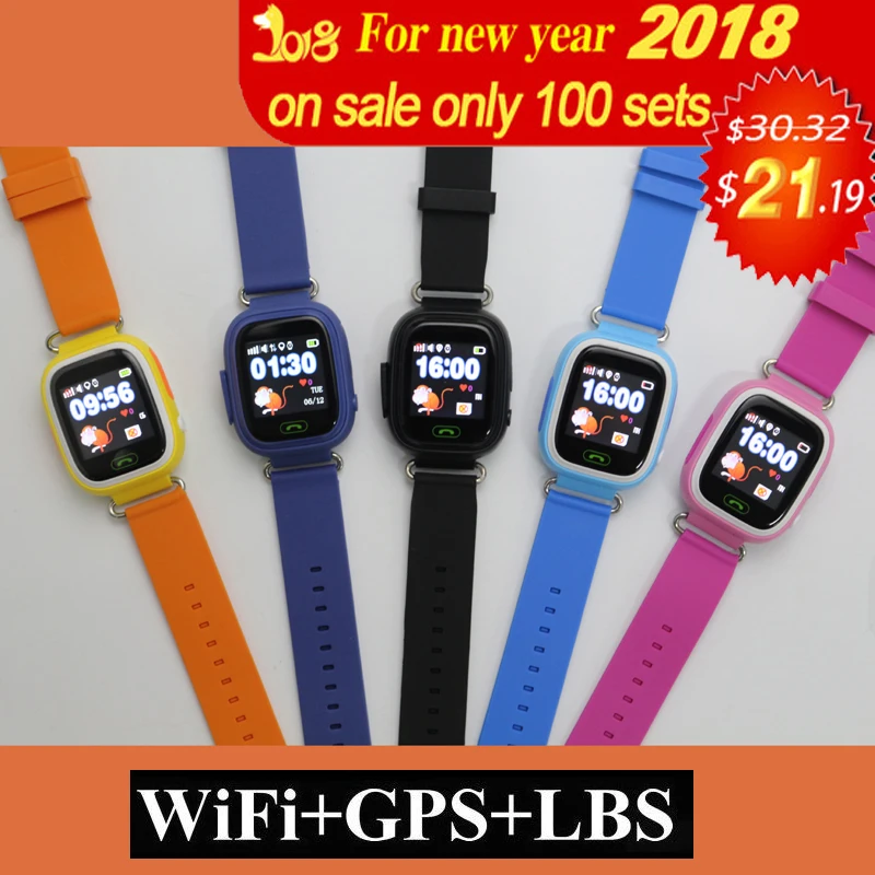 Baratos GPS Q90 chico s niños bebé reloj inteligente para bebés llamada SOS GPS WIFI localizador de ubicación chico seguro Anti pérdida reloj inteligente