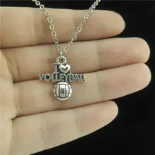 GLOWCAT Q7A25 серебряный сплав для девочек и мальчиков спортивные украшения I Love волейбольная Подвеска Короткое ожерелье массивное ожерелье 18"