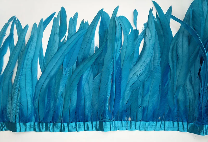 

rooster feathers 30-35 cm wide 2 meter long natural 20 color DIY chicken feather jewelry plume feather cloth belt
