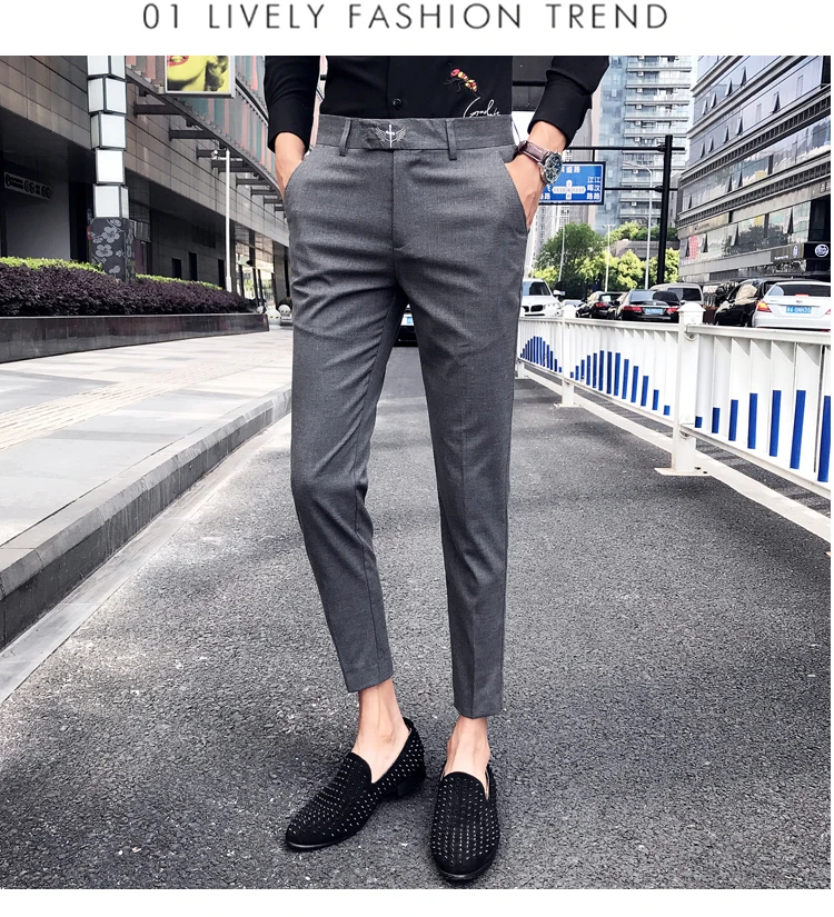Деловые классические брюки мужские брюки офисные брюки для брюки мужские облегающие серые мужские деловые штаны