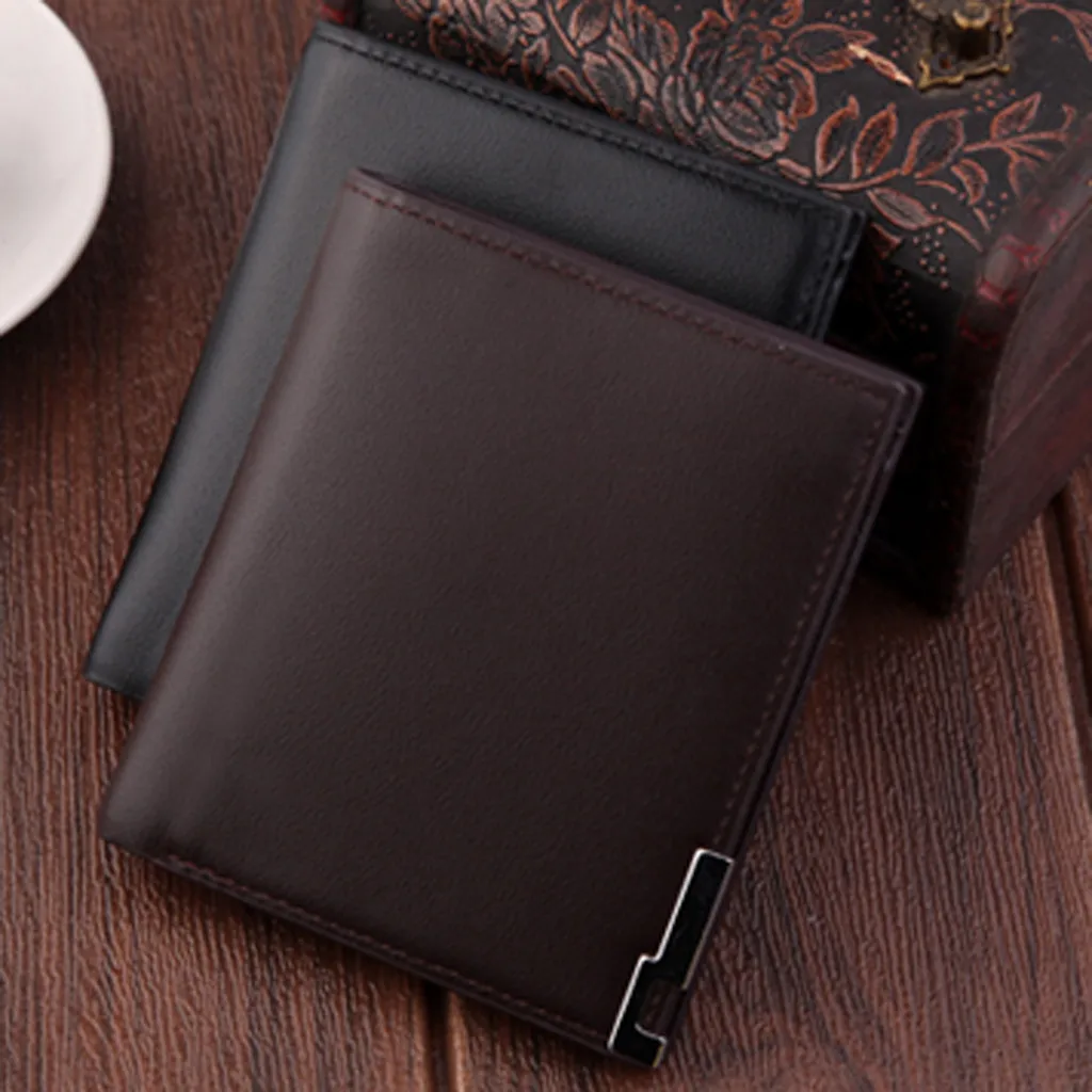 Мужской короткий кошелек Новая мужская сумка для монет модная мульти-карта тонкий кожаный кошелек для монет держатель для кредитных карт сумка# Zer