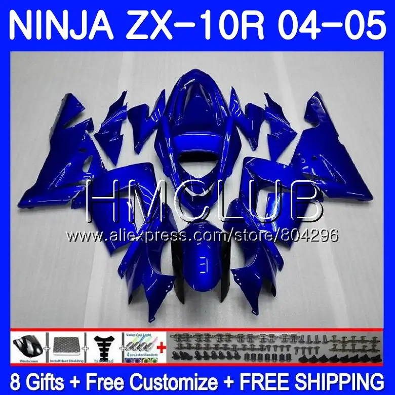 

Glossy blue Bodywork For KAWASAKI NINJA ZX1000 C ZX 10 R ZX-10R 04 05 22HM.12 ZX10R 04 05 ZX1000C ZX 10R 2004 2005 Fairing kit