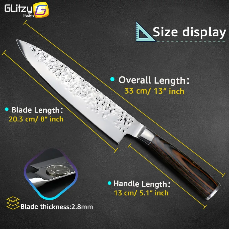 Kitchen Knife 8 inch Professional Japanese Chef Knives 7CR17 440C High Carbon Stainless Steel Meat Santoku Knife Dropshipping - Image 5