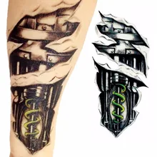 New 3D Waterproof Robot Arm Temporary Tattoo Stickers Body Art Removable Tatoo