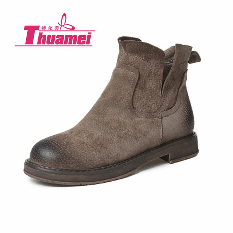 

Platform Low Heels Pink Motorcycle Women's Fashion Ankle Autumn Women Boots Shoes Woman Botas #Y0797485Q