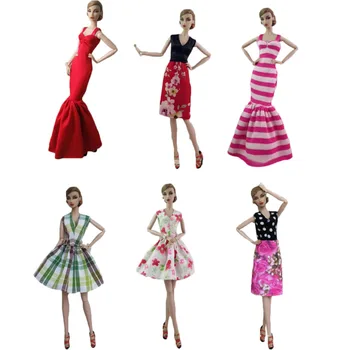 

6 Pcs Fashion Girl Doll Toy Elegant Party Dresses Suits Gown Outfits Clothes Accessories for Barbie Doll Toy Girls Birthday Gift