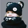 Cagoule d'hiver pour petites filles de 1 à 7 ans, 8 styles, chapeaux d'hiver faits à la main, écharpe enveloppante en renard, chapeaux tricotés en laine pour enfants, automne ► Photo 3/6