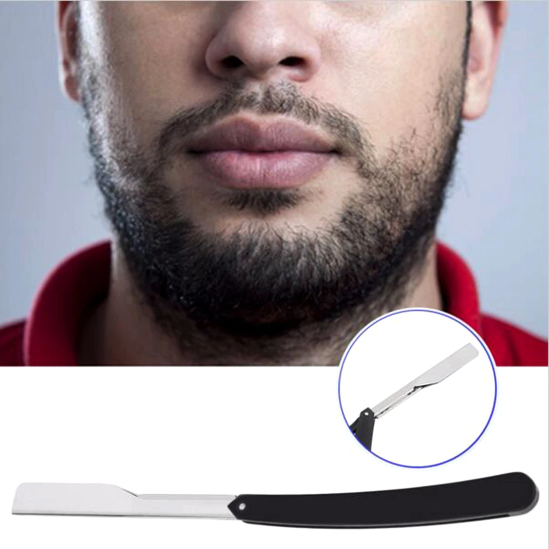 

Straight Silver Edge Stainless Steel/Plastic Barber Razor Folding Shaving Razor Hair Removal Tools