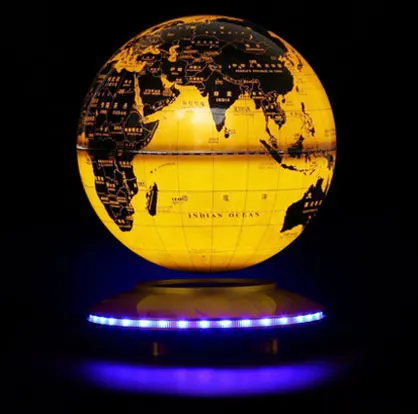 20*25 см китайский английский Магнитный левитационный земной шар светодиодный светильник офисный домашний Декор подарок на год День рождения Детские игрушки - Цвет: Gold with light