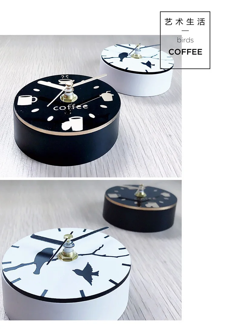 Черные домашние декоративные кофейные кухонные часы, бесшумные магнитные часы, часы на холодильник, настенные часы