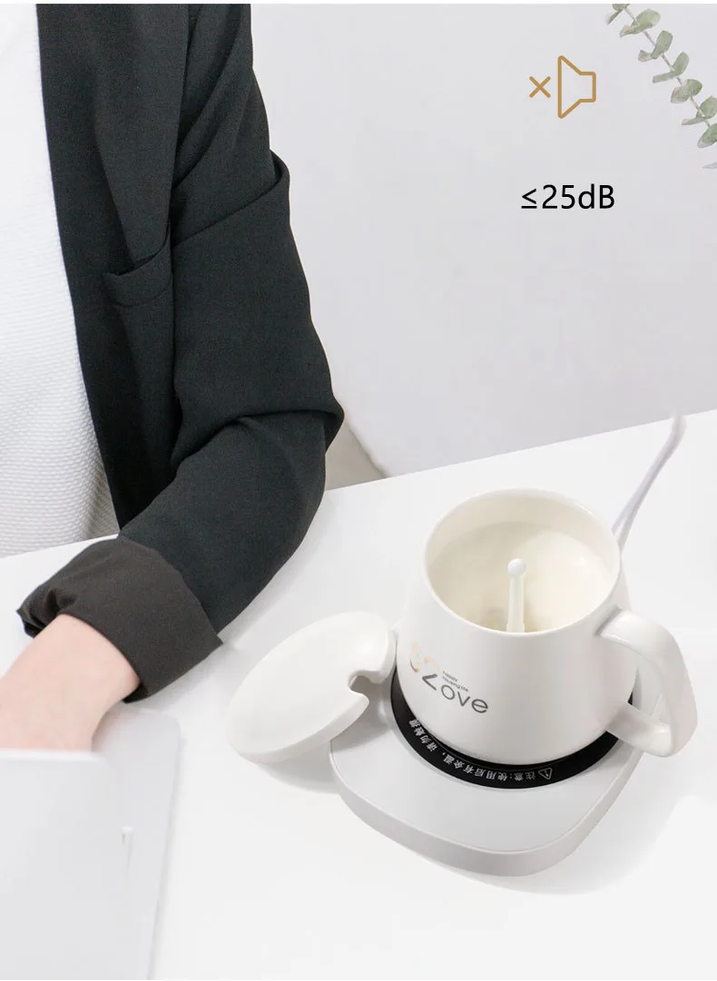 55 Celsius Thermostat Heating Cup Magnetic Stirring Cup Personal Health Cup Desktop Heated Mug Plate for Tea Coffee Milk