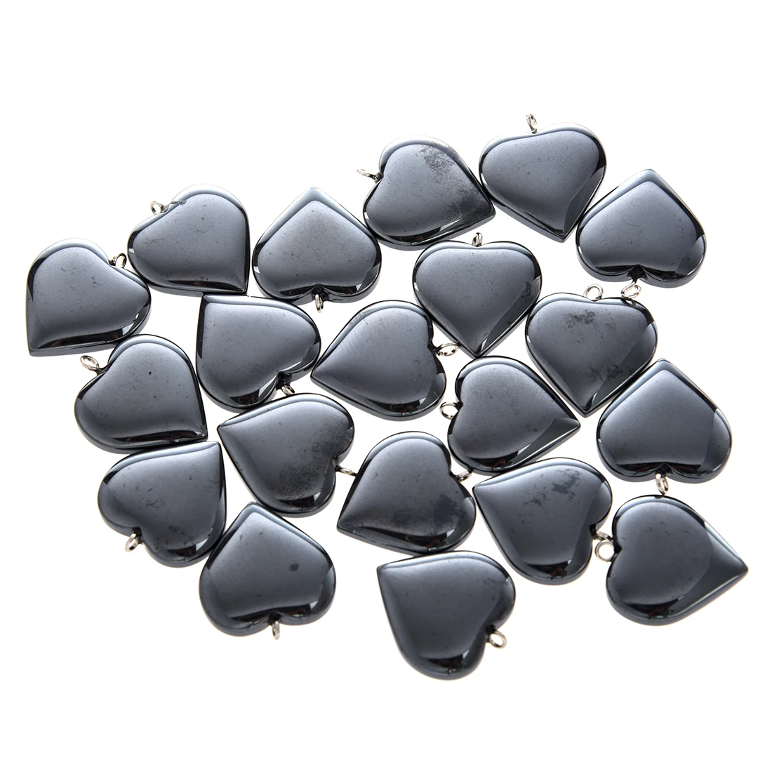 

20 X Black Hematite Heart Pendants Beads 20mm HOT