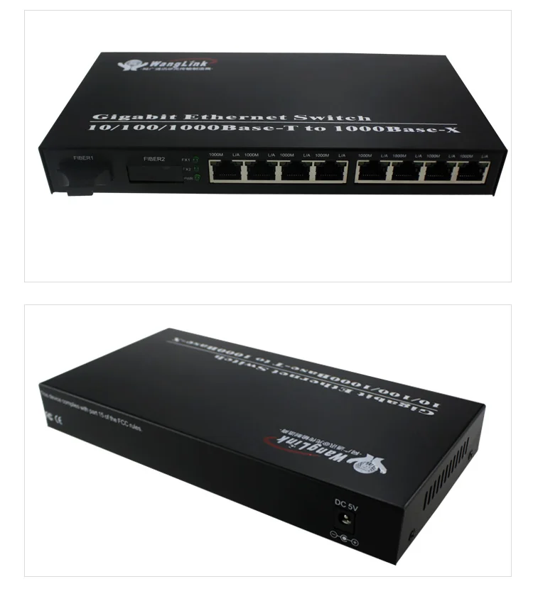 1,25 г 8 порты и разъёмы Ethernet RJ45 к волокно оптические media converter SC Одномодовый 20 км ethernet коммутатор конвертер 1 пара