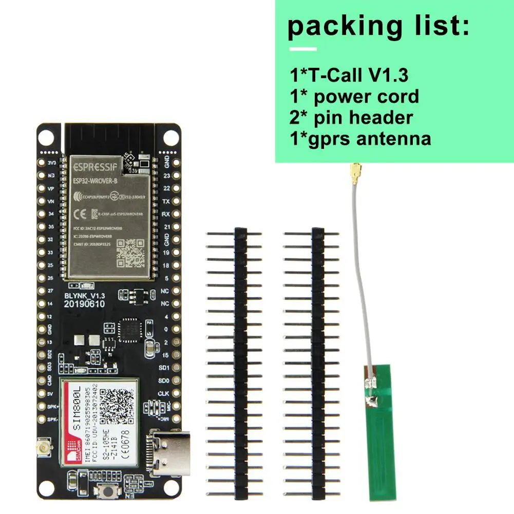 

T-Call V1.3 ESP32 Wireless Module GPRS Antenna SIM Card SIM800L Module