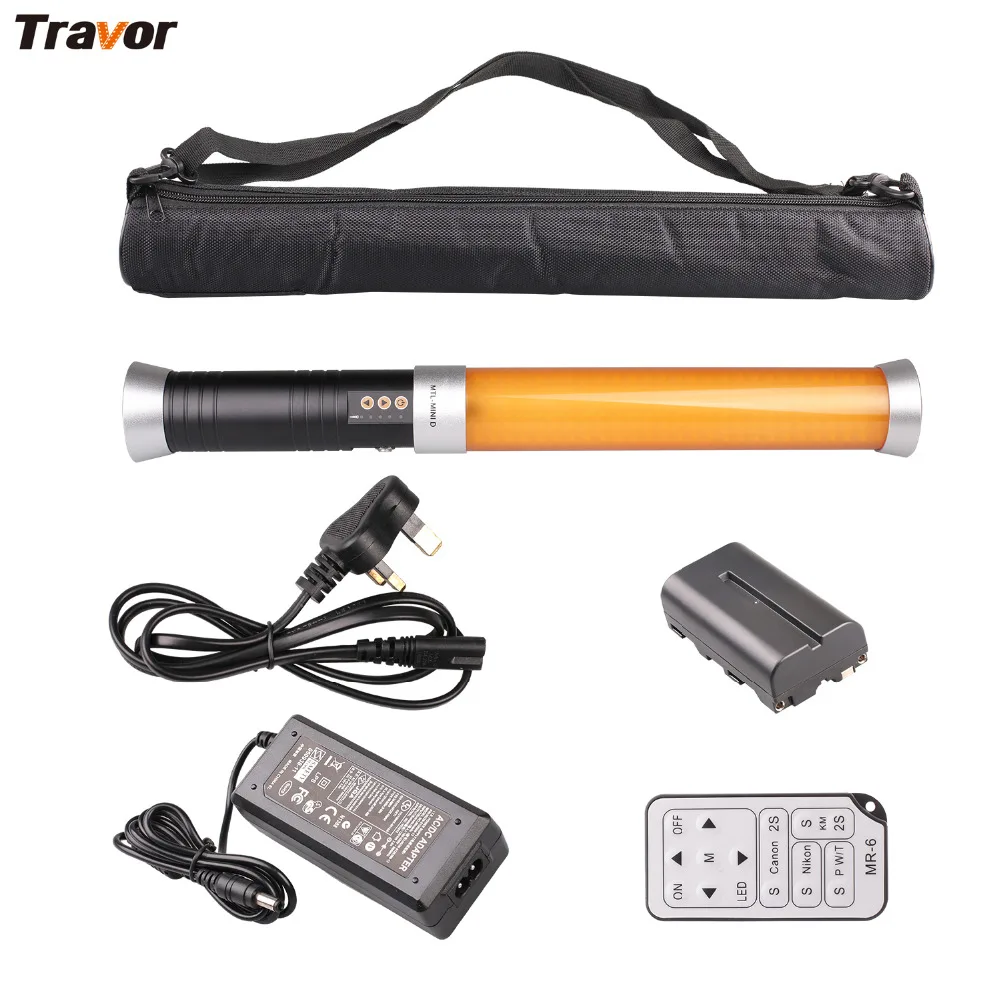 

Travor Portable Handheld Tube LED Video Light Dimmable Bi-color 3200K/5600K Video Camera Magic Tube Light MTL-MINI D