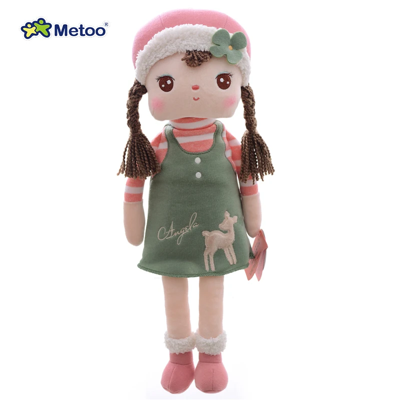 

Official METOO Plush Toys Stuffed Angela Doll Wearing Cartoon Giraffe Skirt Girl Metoo Doll Great Gifts for Kids Birthday 16''