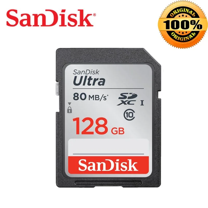 Двойной Флеш-накопитель SanDisk Ultra sd карта, карта памяти micro sd 128 Гб sd card 64 ГБ 32 ГБ оперативной памяти, 16 Гб встроенной памяти micro sd карты C10 UHS-I 80 МБ/с. читать Скорость для Камера видеокамера