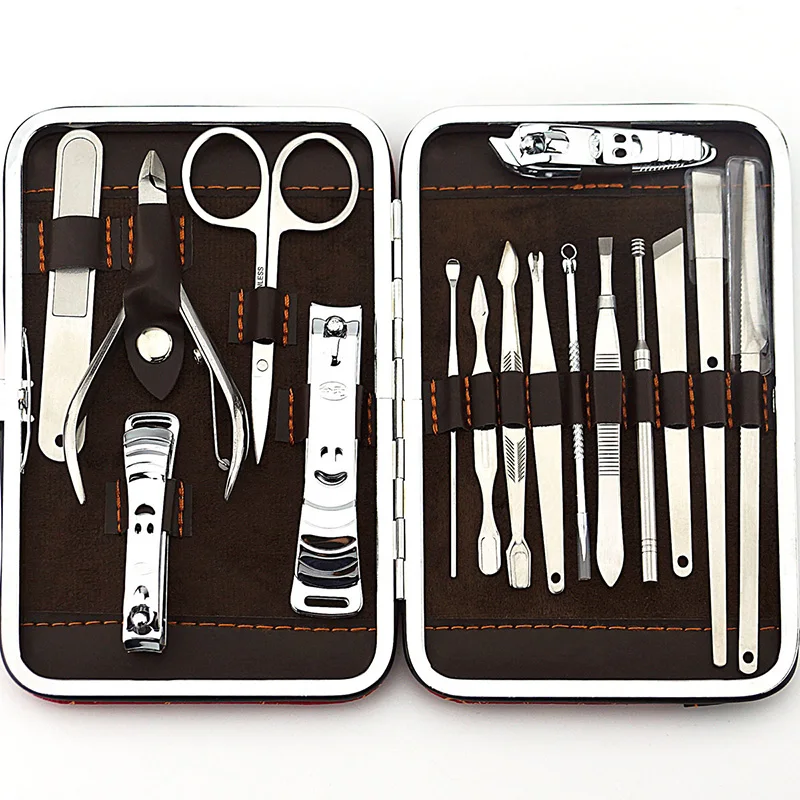 

16pcs/set Nail Art Manicure Tools Kit Nail Clippers Set Manicure Set Nails Clipper Tweezer Scissors Sets with Red Gift Box