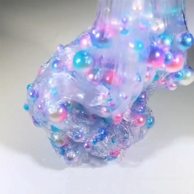 60ML Slime Colorful Beads Mermaid Crystal Mud Cotton DIY Slimes Dough Slime Charms Stress Relief Toy for Children Slime Gift