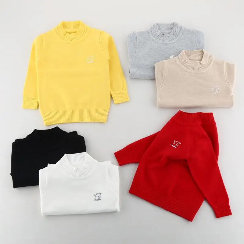 

Bottom Sweater for Children Boys and Girls High Collar T-shirt