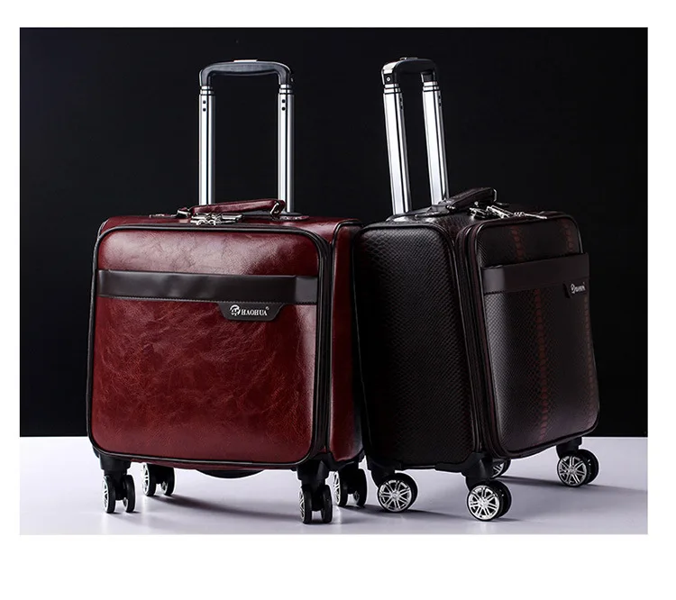 Unisex Business Travel Rolling Luggage Spinner Wheels 18 inch Suitcase Airplane Clothing Carry On Trolley Luggage (31)