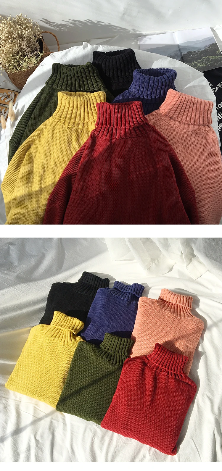 Новинка зимы 2019 толщиной водолазка Для мужчин свитер Корейская мода высокое качество с длинным рукавом Свободные трикотажные Для мужчин