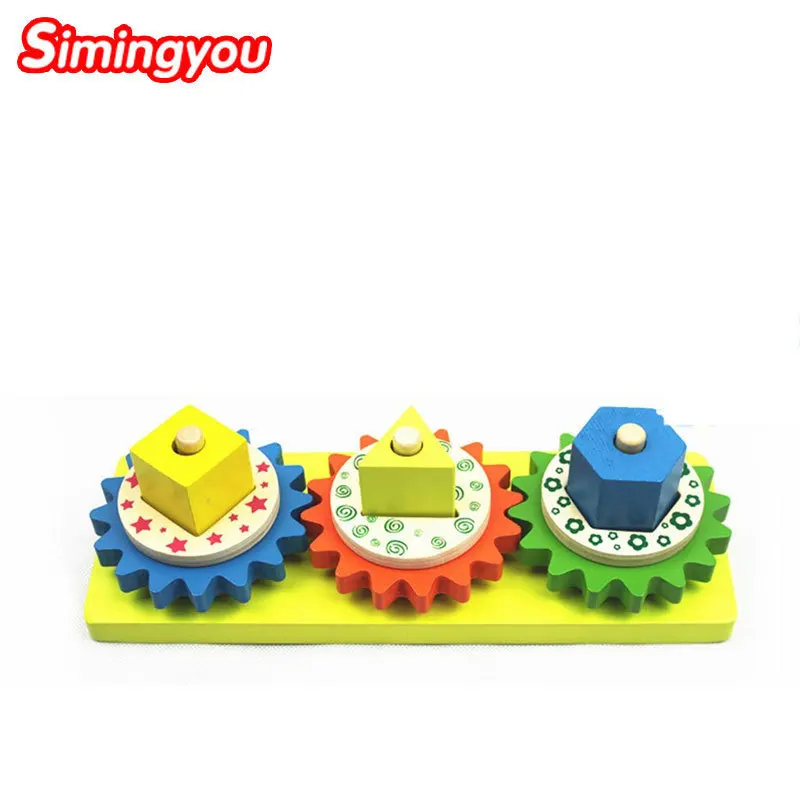 

Simingyou Toys For Children Geometric Gears Rotating Jigsaw Color Pattern Wooden Puzzle For Children B40-A-159 Drop Shipping