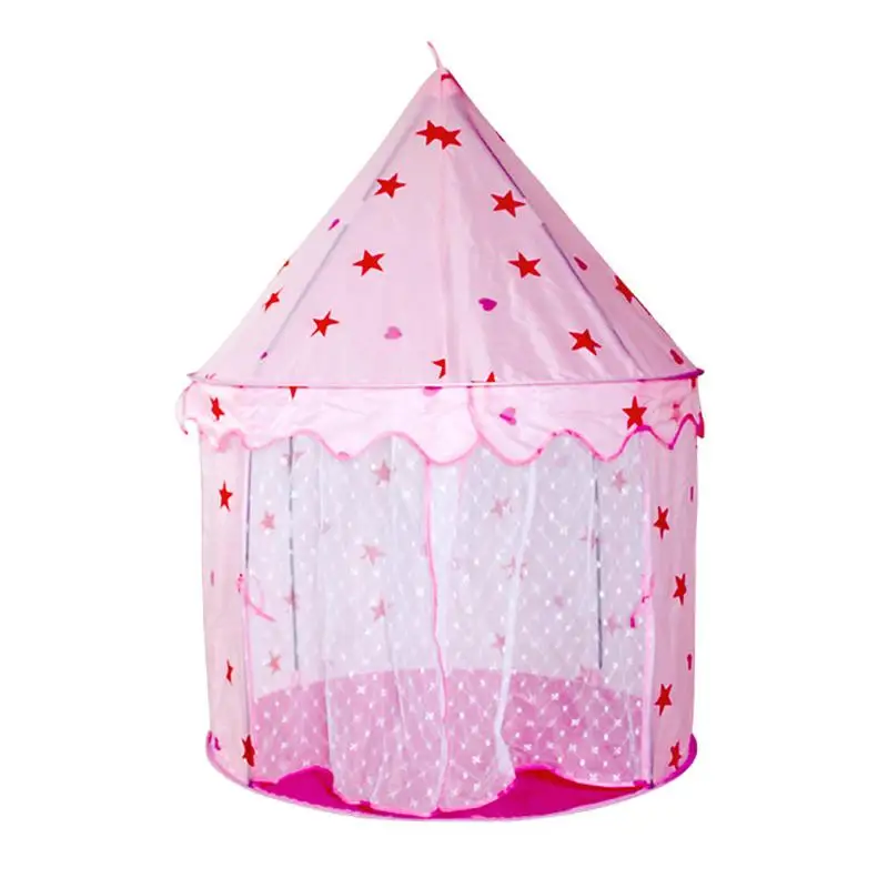 Портативная детская палатка для детей, замок палатка принцессы, детский складной домик для девочек, уличная игра для детей, рождественский подарок - Цвет: Розовый