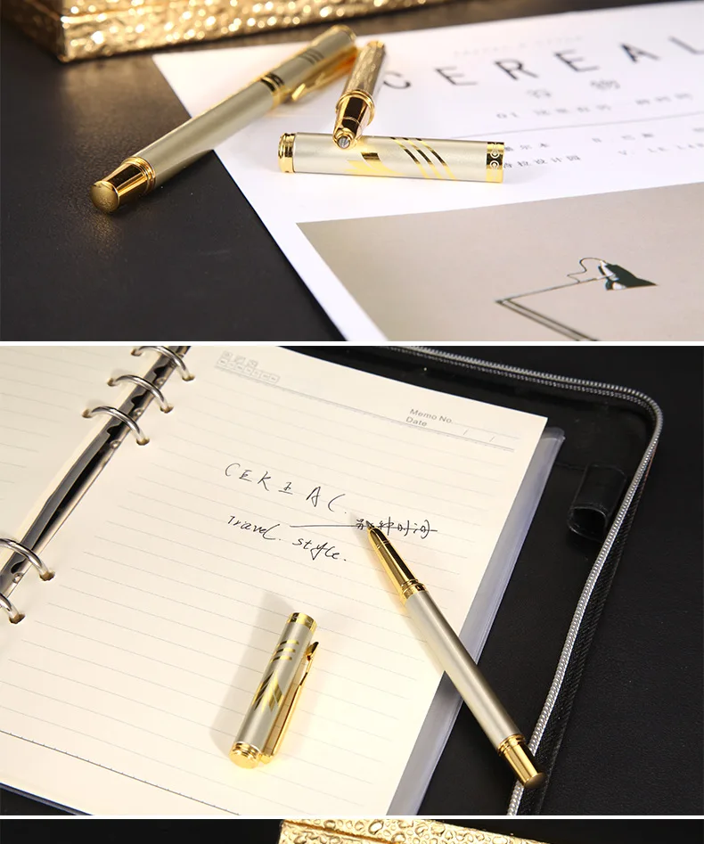 Декоративный металл шариковая ручка Роскошный Золотой роллер бизнес черные чернила для ручки 0,5 мм для письма подарки офисные школьные канцелярские принадлежности
