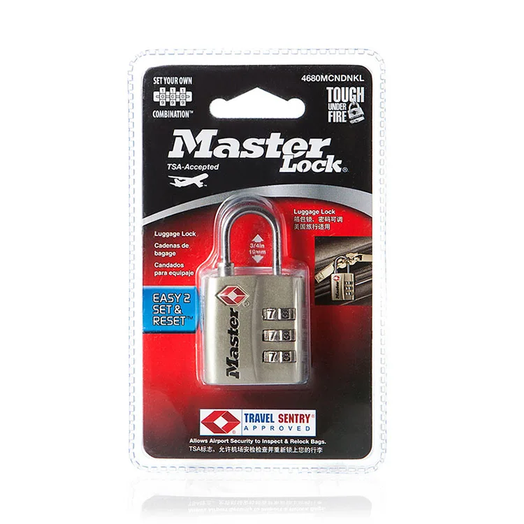 Master Lock TSA Luggage Strap Locks Digit Metal Alloy Password Customs Luggage Padlocks Combination Suitcase Padlock Travel (4)