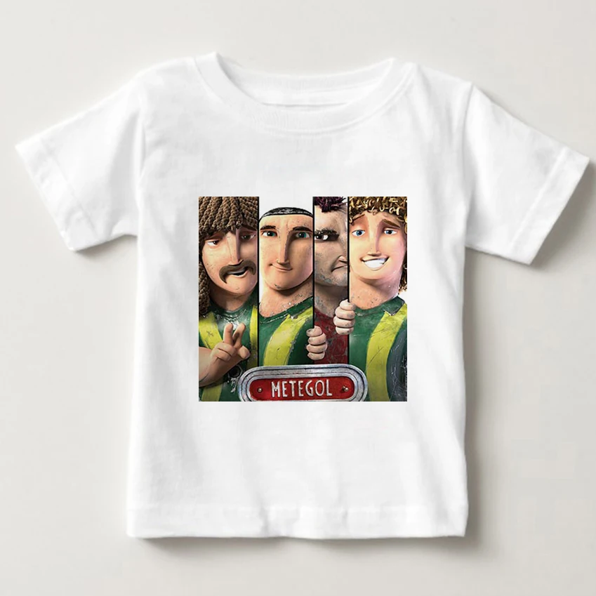

Children challenge adventure Cartoon Desktop soccer game print T-shirt boys like sports short sleeved summer metegol T-shirt MJ