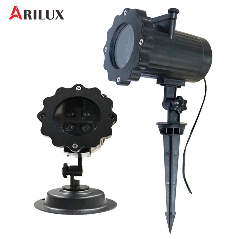 

ARILUX 12 Patterns 4 LED Remote Moving Laser Projector Christmas Landscape Outdoor Garden Stage Light with Plug