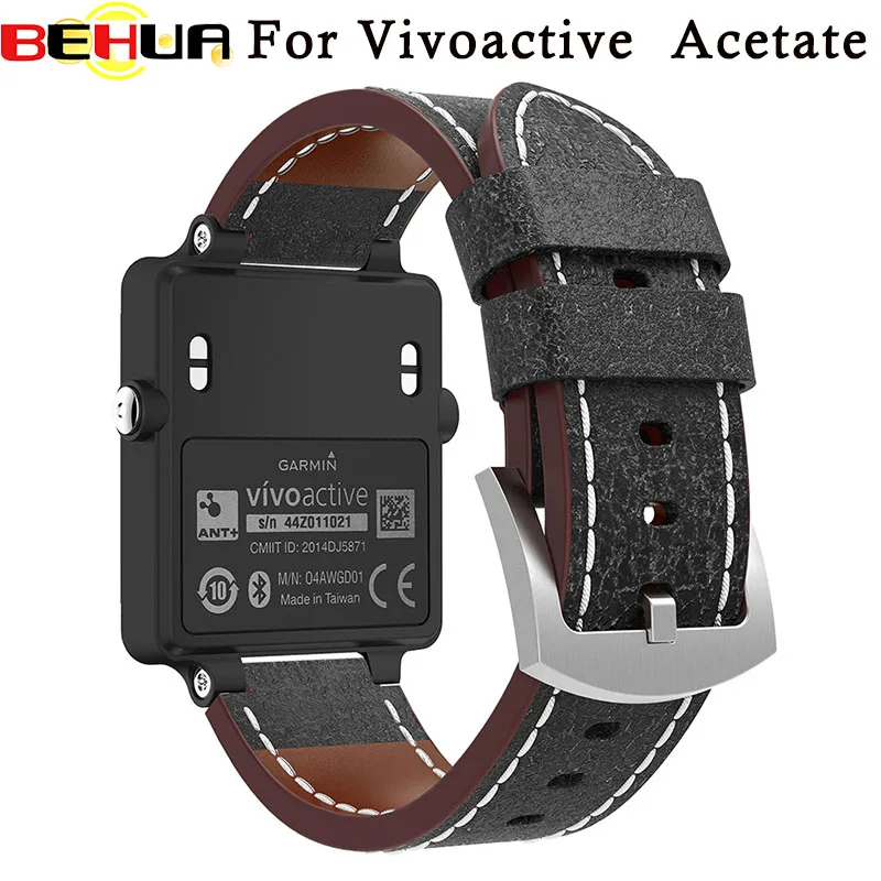 BEHUA ремешок для часов 140 215 мм роскошные кожаные часы Starps браслет Garmin Vivoactive ацетат