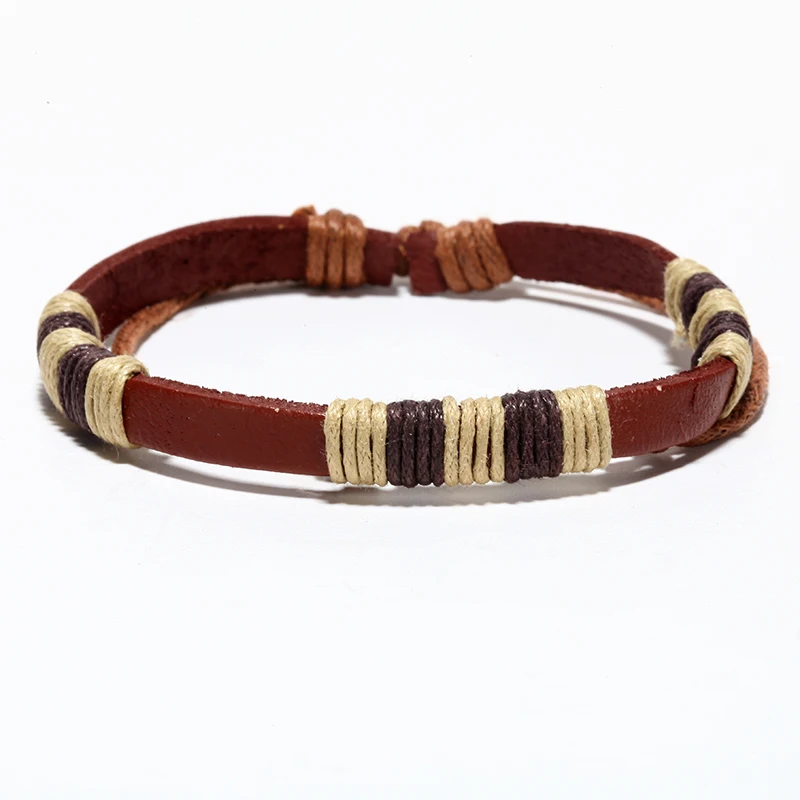 Mcllroy genuine leather bracelets rope belt chain wristband bangle adjustable trendy men bracelet jewelry joyeria dropshipping