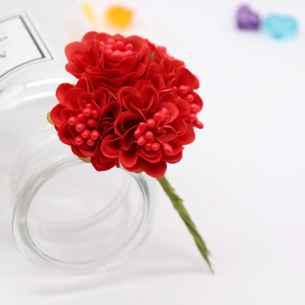 6 шт. 4 см шелк Сакура художественный маленький цветок мака свадебное оформление букета DIY ВЕНОК подарочные ножницы ремесло искусственный поток
