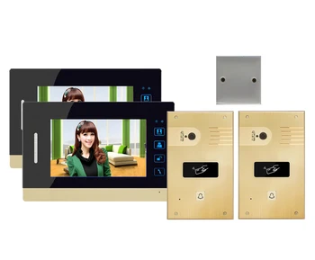 

XinSiLu New Video Doorphone 7"Touch Key Intercom System,FRID Panel support extra CCTV Camera 2Cameras+2Monitors for 2 Doors