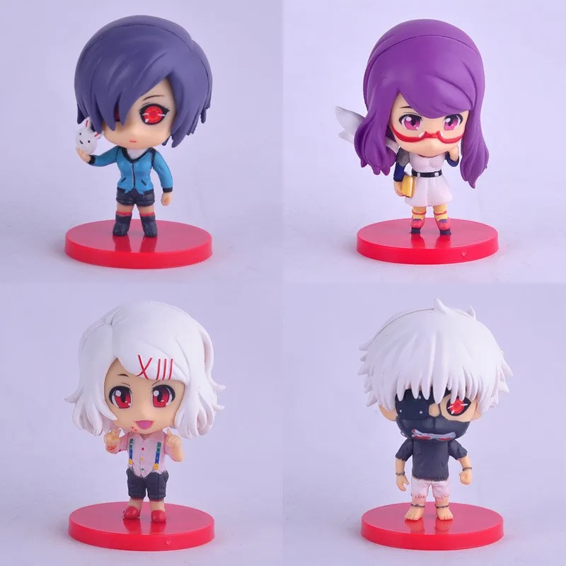 Anime Figuras Tokyo Ghoul Figurine Ken Kaneki Touka Kirishima Shuu Tsukiyama Action Figure Model Toys 4pcslot 10cm  (3)