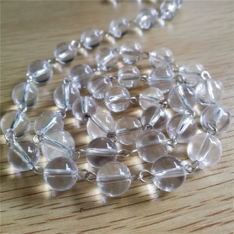 

Big Sales 10mm Crystal Round Beads Chains+Chromium/Silver Pin 20Meters Clear For Crystal Curtains For Weddings