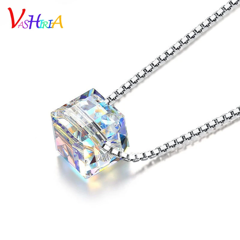 Jewelry Women Fashion 925 Silver Love Cube Necklace Pendant with Chain Jewelry Women Fashion 925 Silver Love Cube Necklace Pendant with Chain