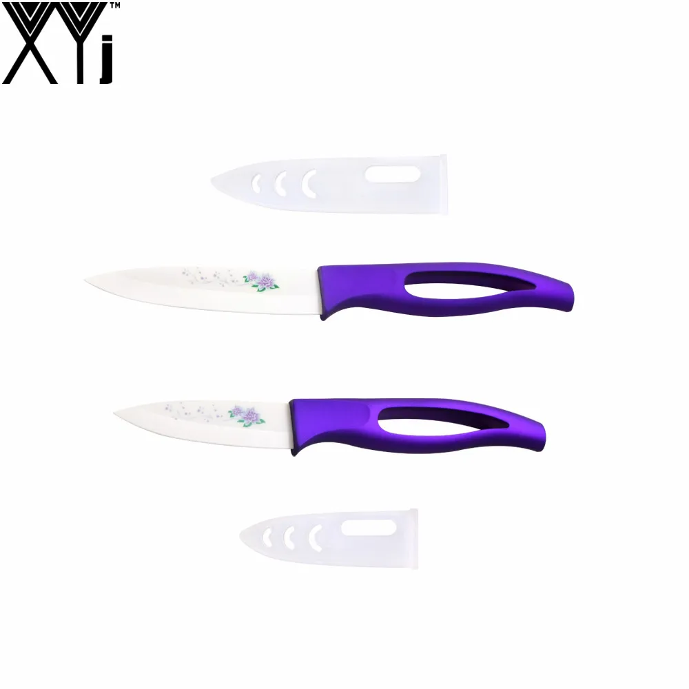 Lotus Flower Print Ceramic Kitchen Knife XYJ Brand Cooking Tools 4 Inch