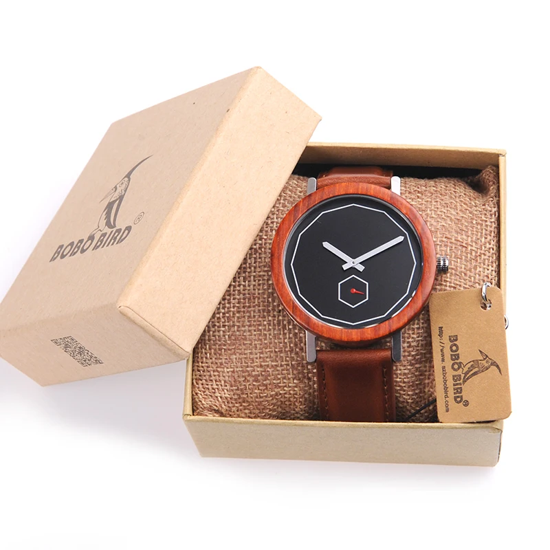 BOBO BIRD V-M28 Men Watch Wood Bezel Steel Dress Watch Business Leather Quartz Watch for Male Relogio Masculino