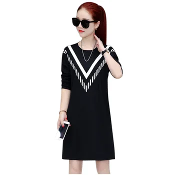 

2018 Autumn Women's Long Sleeve Dress Korean Style Fashion Loose Shirt Dress