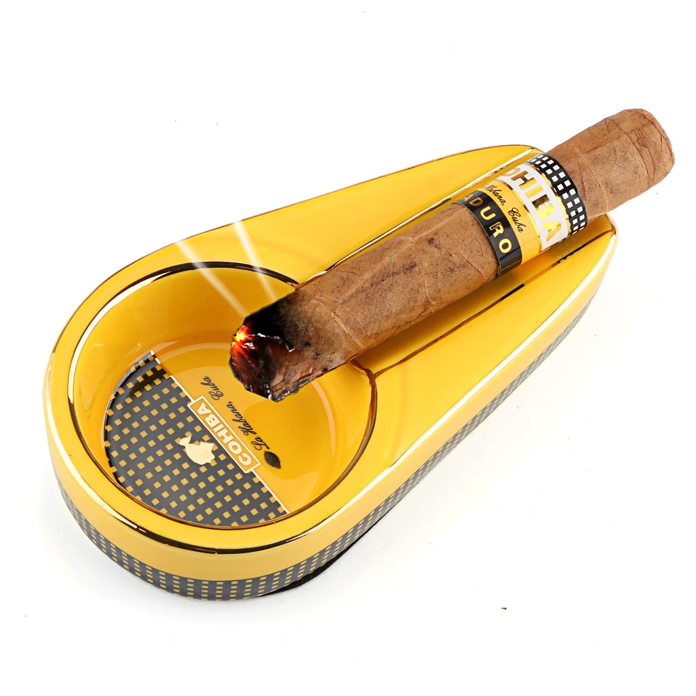 COHIBA керамическая пепельница для сигар переносные пепельницы Карманный дорожный пепельница для сигарет 1 держатель Мини-пепельница для сигар