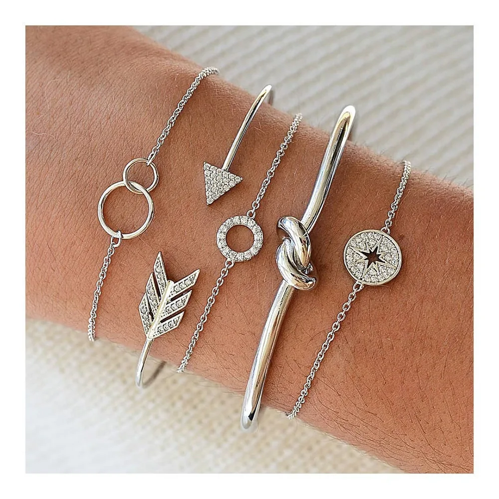 5 Pcs/set 2019 Sweet Romantic women arrow Metal Knot compass Adjustable open jewelry wedding accessories parts Birthday gift |