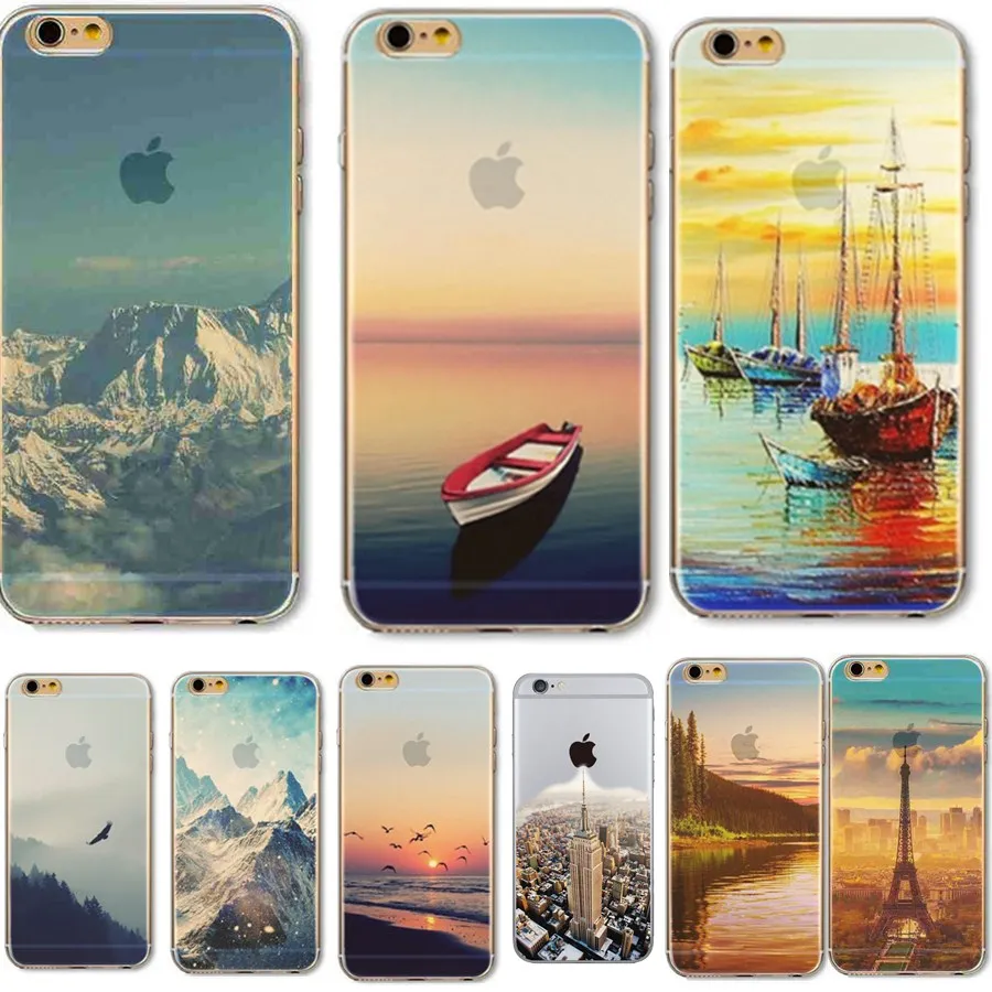 Funda For capinha para iphone 6s Slim Shell Phone Bag View Print coque 6S 6 Case accesorios Luxury Brand |
