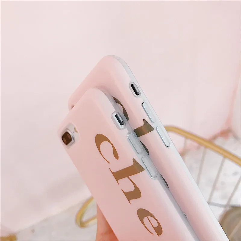 Simple Letters Cheese Pink Phone Case for iPhone XS MAX Case for iPhone X XR 6 6S 7 8 Plus Case Soft Silicon Matte Cover Capas06