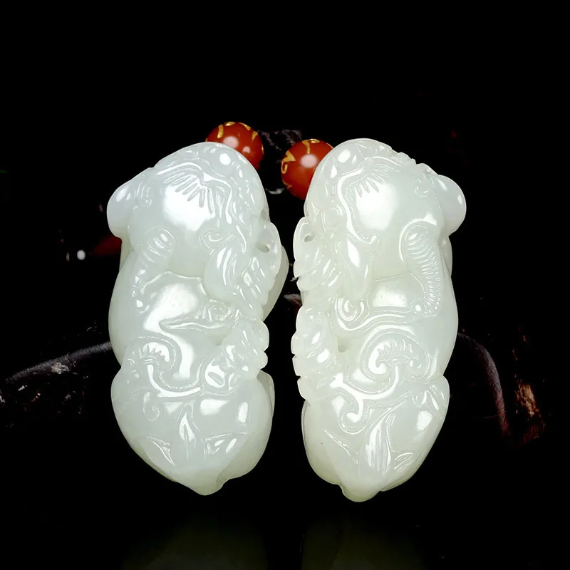 

2019 Popsocket Chakra Natural Pendant Buda Xinjiang Genuine Hotan Waistband Wanguan Exquisite Carving Wanyi Pair Of Money Mink