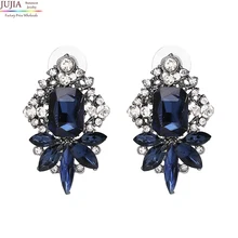 5 видов цветов jujia хорошее качество кристалл серьги Мода женщин себе Стад Серьги для Женская мода серьги