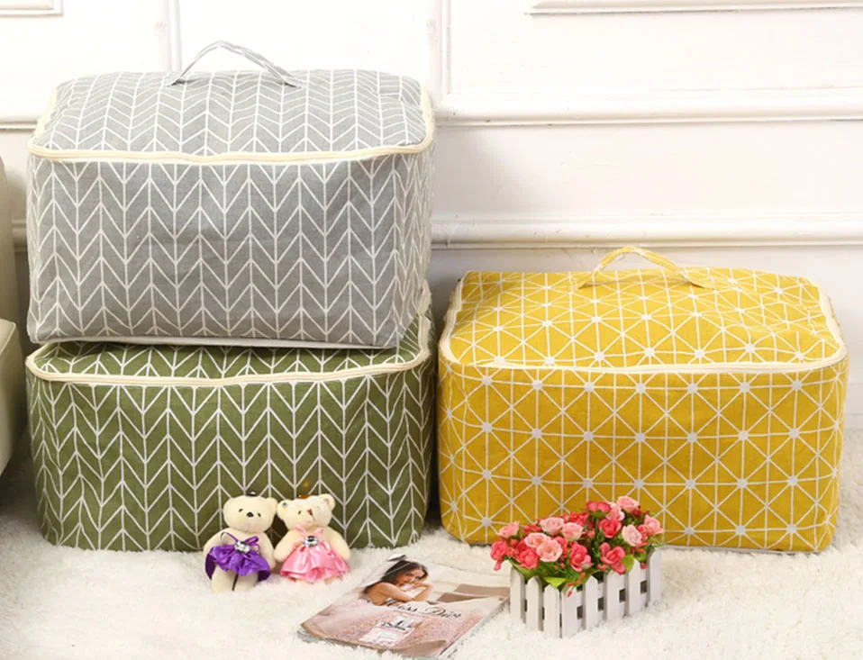 New Waterproof Breathable Cotton Clothes Storage Bag Impermeabile Folding Portable Organizer Bags For Clothes Travel (1)