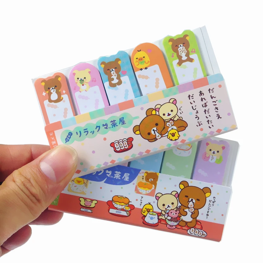 

1pack/lot Students' Funny Rilakkuma series mini Memo pad Bookmark Cute Bear Notepad Stickynote Memopad Writing scratch pad